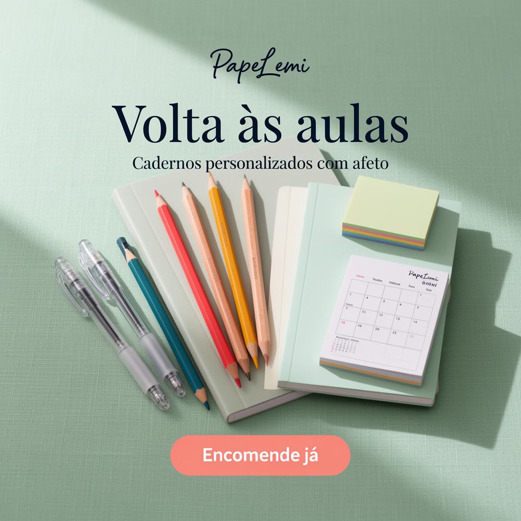 PapeLemi - Volta às aulas com cadernos personalizados